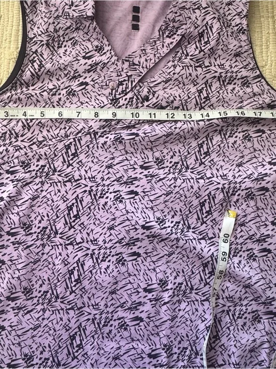 Y2K Jamie Sadock Purple Abstract Print Top Asymmetrical Sleeveless NWT Size L - Picture 8 of 9